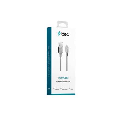 Ttec AlumiCable Şarj Kablosu, 1.2 m, USB-A - Lightning, Uzay Grisi - 3