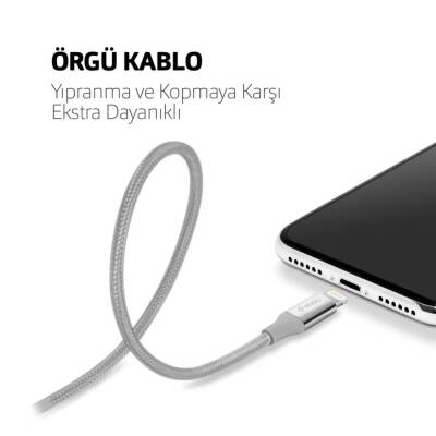 Ttec AlumiCable Şarj Kablosu, 1.2 m, USB-A - Lightning, Uzay Grisi - 4