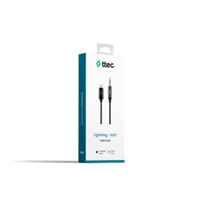 Ttec Aux Ses Kablosu, Lightning, 1 m, 3.5 mm Konnektör, Siyah - 2