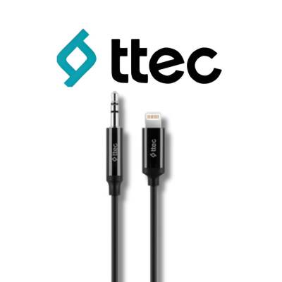 Ttec Aux Ses Kablosu, Lightning, 1 m, 3.5 mm Konnektör, Siyah - 4