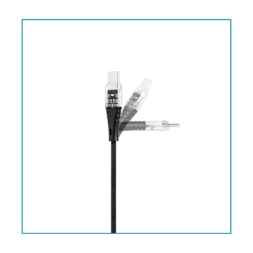 Ttec ExtremeCable Transparan Şarj Kablosu, USB-C –USB-C, 1.2 m, Siyah - 3