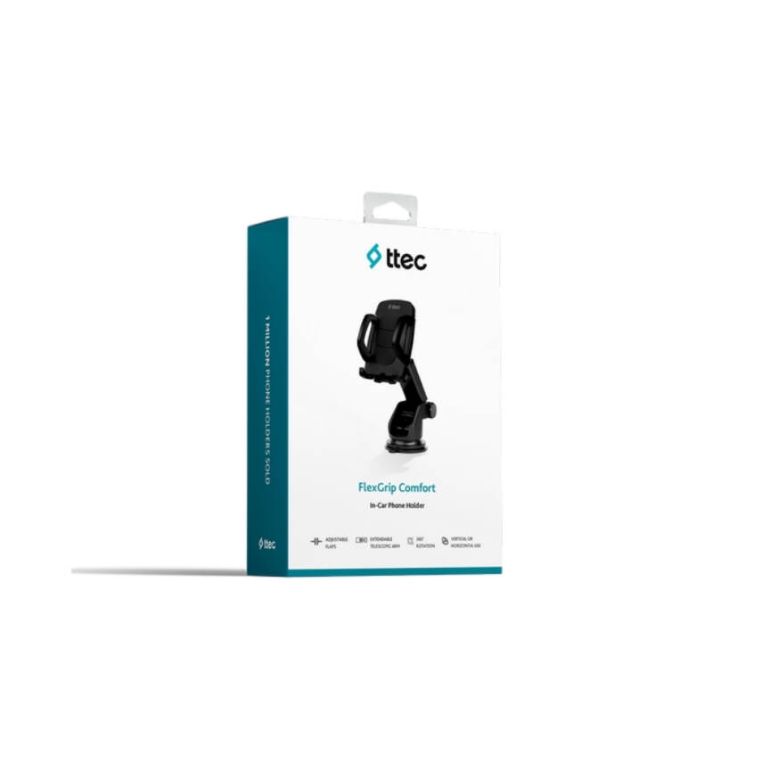 Ttec FlexGrip Comfort Araç İçi Telefon Tutucu, Siyah - 4