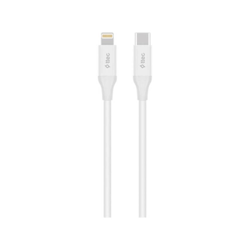 Ttec Hızlı Şarj Kablosu, USB-C - Lightning , 1.5 m Beyaz - 1