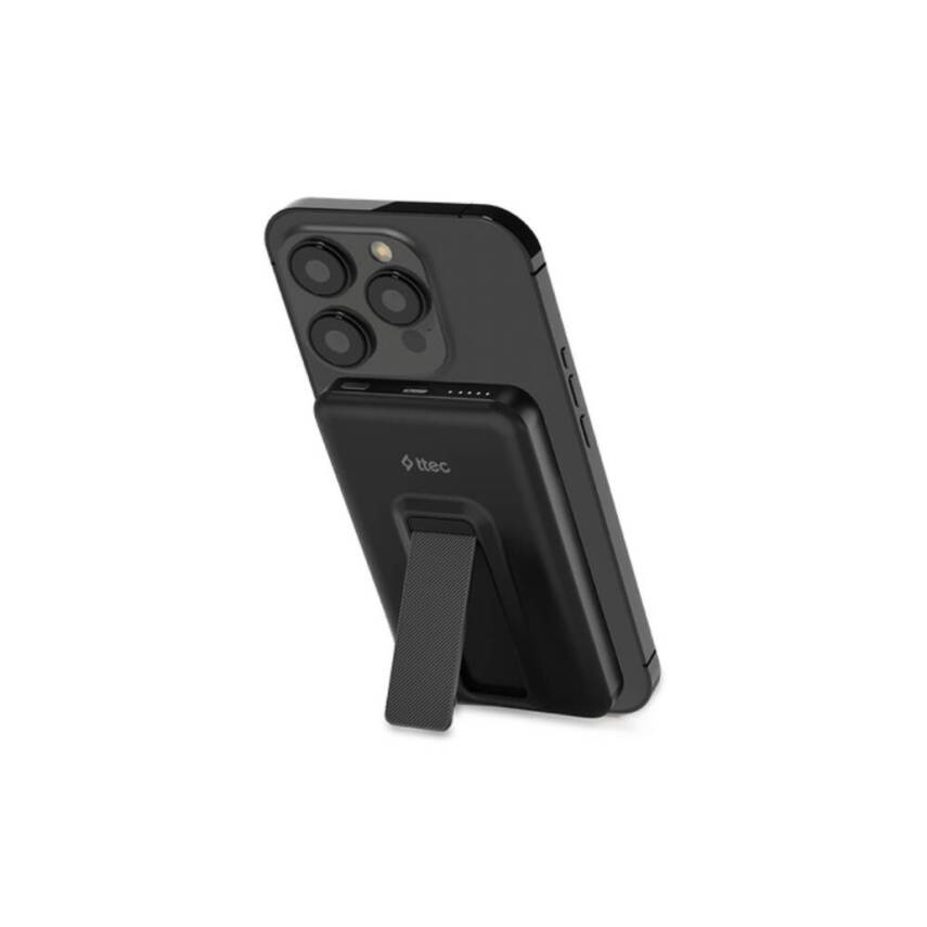 Ttec ReCharger Powerbank, 5.000 mAh, MagSafe Uyumlu, Stantlı, Siyah - 1