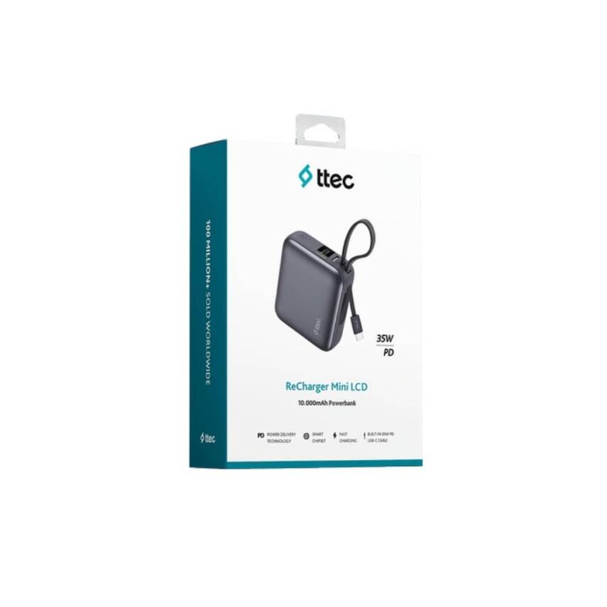 Ttec ReCharger Taşınabilir Hızlı Şarj Aleti, 10.000mAh Powerbank, Gri - 6