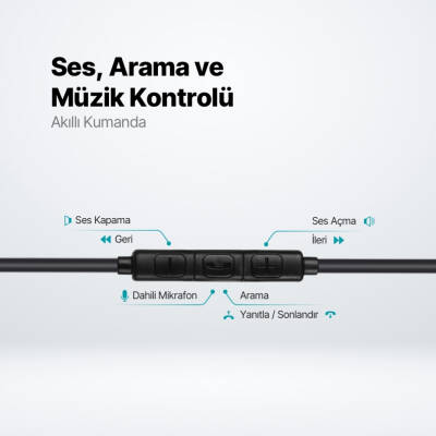 Ttec Rio 2 Kulakiçi Kulaklık, USB-C, Stereo Mikrofonlu, Beyaz - 7