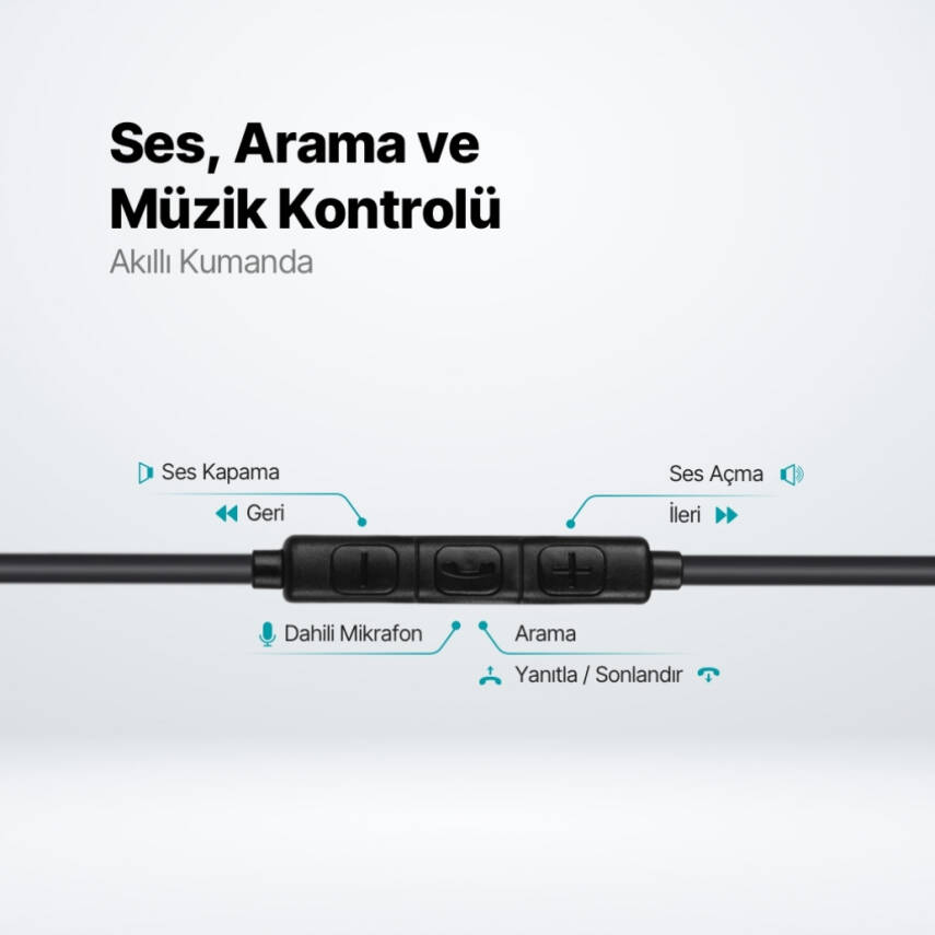 Ttec Rio 2 Kulakiçi Kulaklık, USB-C, Stereo Mikrofonlu, Beyaz - 7