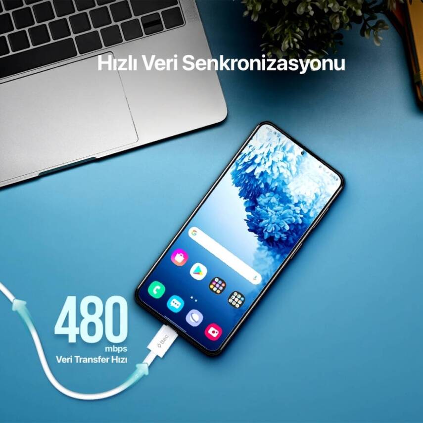 Ttec Şarj Kablosu, 1.2 m, USB-A - USB-C, Beyaz - 3