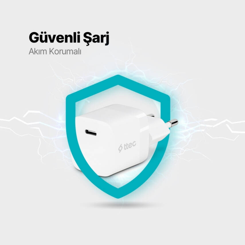 Ttec SmartCharger GAN Hızlı Şarj Aleti, USB-C, 30W PD - 9