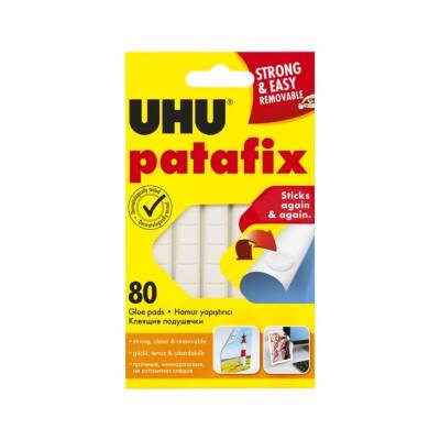 UHU Patafix Beyaz Yapışkan Hamur, 80 Adet, Tekrar Kullanılabilir - UHU