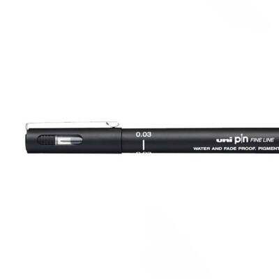 UNİ Pin 200 Teknik Çizim Kalemi, 0.03 mm Uç, Dayanıklı Mürekkep, Siyah - 2
