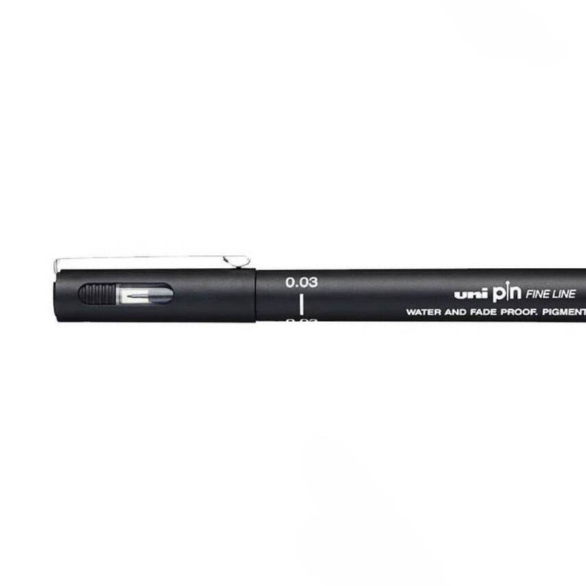 UNİ Pin 200 Teknik Çizim Kalemi, 0.03 mm Uç, Dayanıklı Mürekkep, Siyah - 2