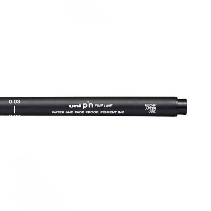 UNİ Pin 200 Teknik Çizim Kalemi, 0.03 mm Uç, Dayanıklı Mürekkep, Siyah - 3
