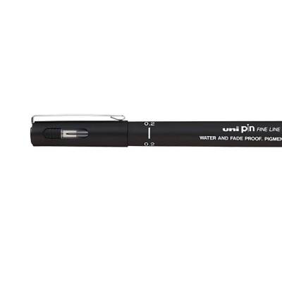 UNİ Pin 200 Teknik Çizim Kalemi, 0.2 mm Uç, Dayanıklı Mürekkep, Siyah - 2