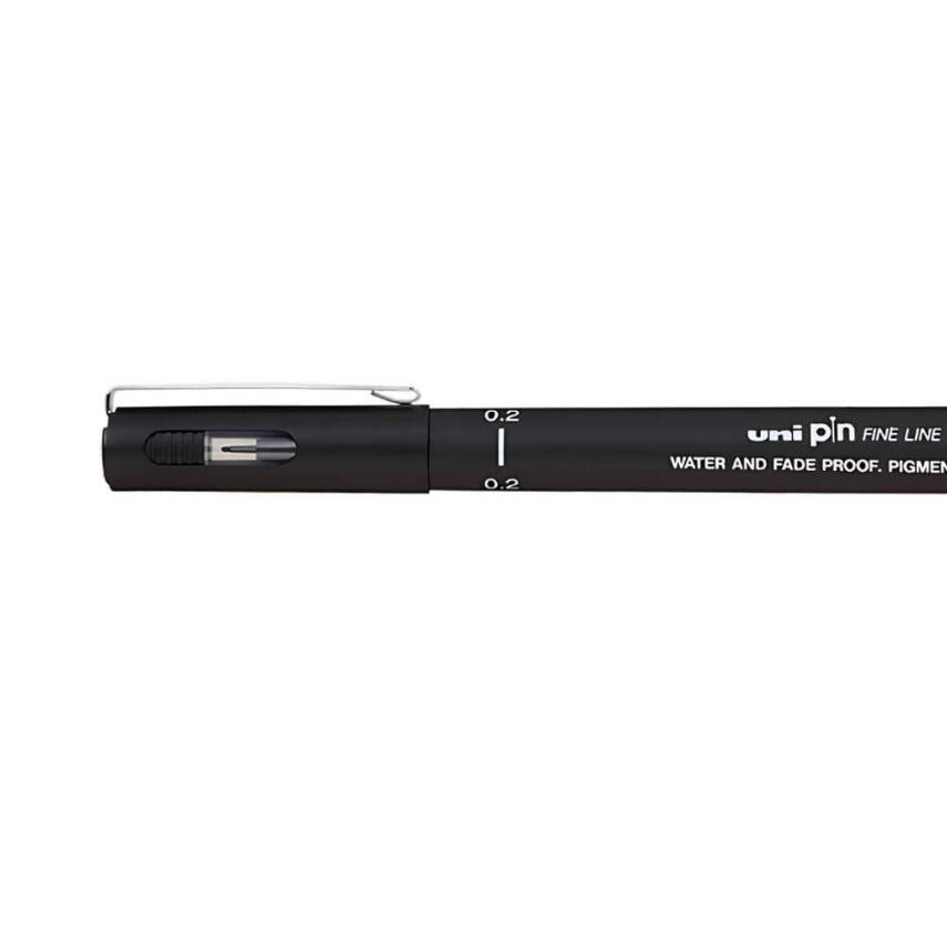 UNİ Pin 200 Teknik Çizim Kalemi, 0.2 mm Uç, Dayanıklı Mürekkep, Siyah - 2
