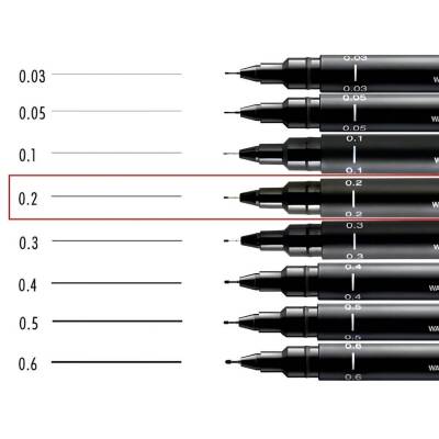 UNİ Pin 200 Teknik Çizim Kalemi, 0.2 mm Uç, Dayanıklı Mürekkep, Siyah - 5