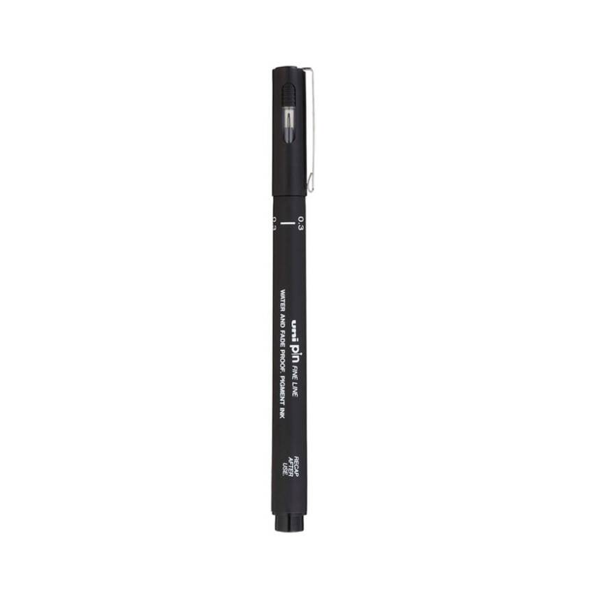 UNİ Pin 200 Teknik Çizim Kalemi, 0.3 mm Uç, Dayanıklı Mürekkep, Siyah - 1