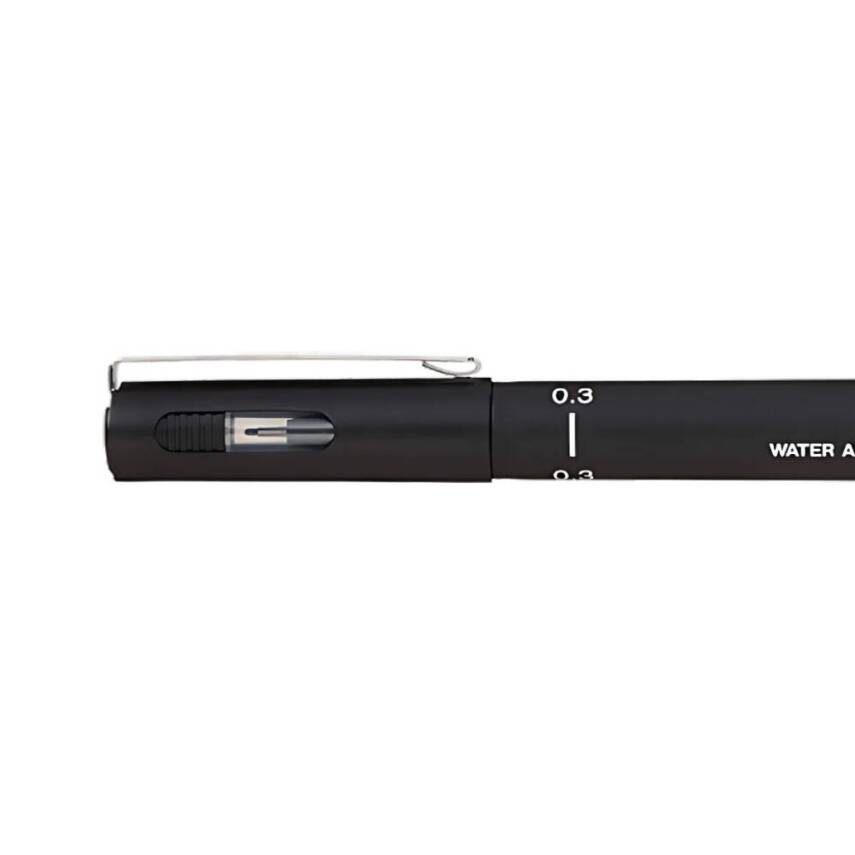 UNİ Pin 200 Teknik Çizim Kalemi, 0.3 mm Uç, Dayanıklı Mürekkep, Siyah - 2