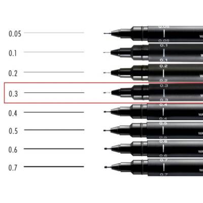 UNİ Pin 200 Teknik Çizim Kalemi, 0.3 mm Uç, Dayanıklı Mürekkep, Siyah - 5