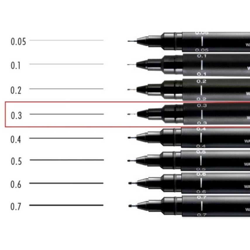 UNİ Pin 200 Teknik Çizim Kalemi, 0.3 mm Uç, Dayanıklı Mürekkep, Siyah - 5