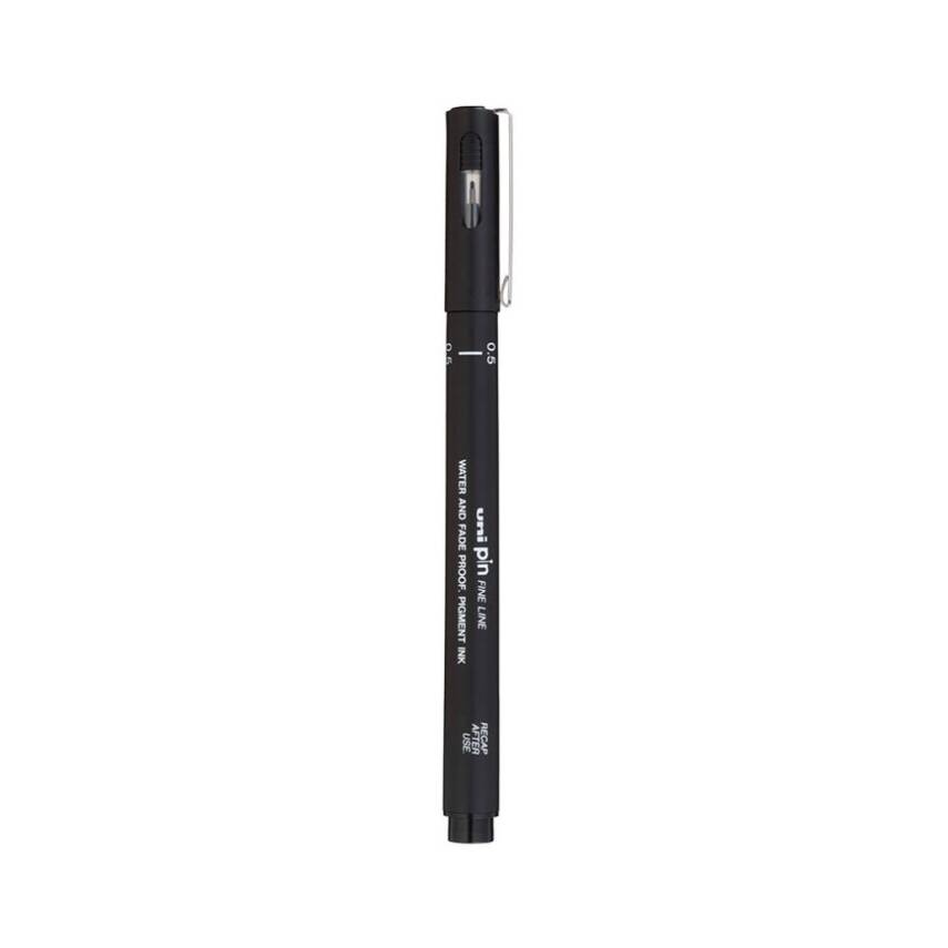 UNİ Pin 200 Teknik Çizim Kalemi, 0.5 mm Uç, Dayanıklı Mürekkep, Siyah - 1