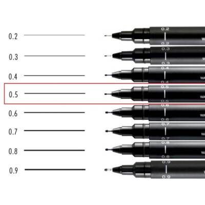 UNİ Pin 200 Teknik Çizim Kalemi, 0.5 mm Uç, Dayanıklı Mürekkep, Siyah - 5