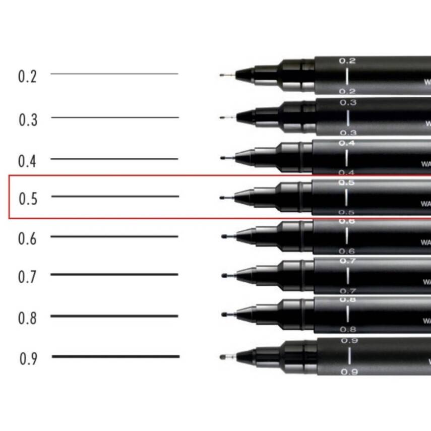 UNİ Pin 200 Teknik Çizim Kalemi, 0.5 mm Uç, Dayanıklı Mürekkep, Siyah - 5