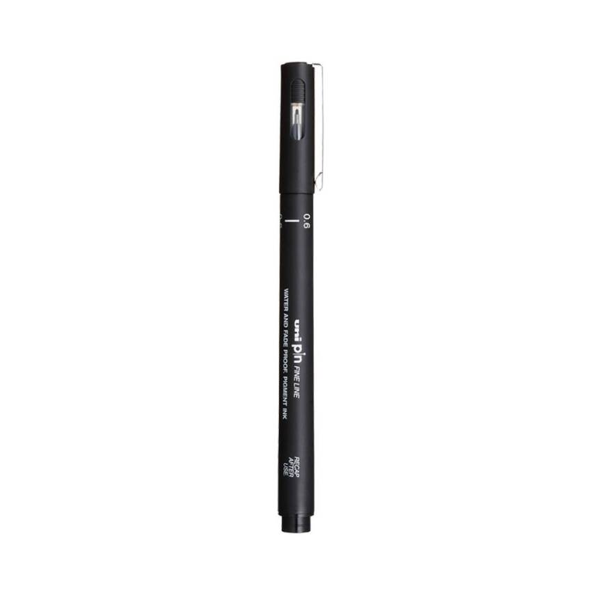 UNİ Pin 200 Teknik Çizim Kalemi, 0.6 mm Uç, Dayanıklı Mürekkep, Siyah - 1