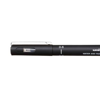 UNİ Pin 200 Teknik Çizim Kalemi, 0.6 mm Uç, Dayanıklı Mürekkep, Siyah - 2