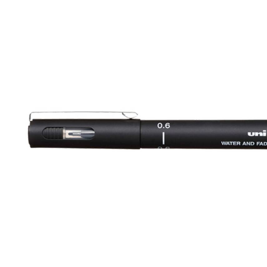 UNİ Pin 200 Teknik Çizim Kalemi, 0.6 mm Uç, Dayanıklı Mürekkep, Siyah - 2