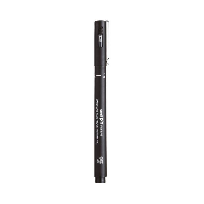 UNİ Pin 200 Teknik Çizim Kalemi, 1.0 mm Uç, Dayanıklı Mürekkep, Siyah - 1