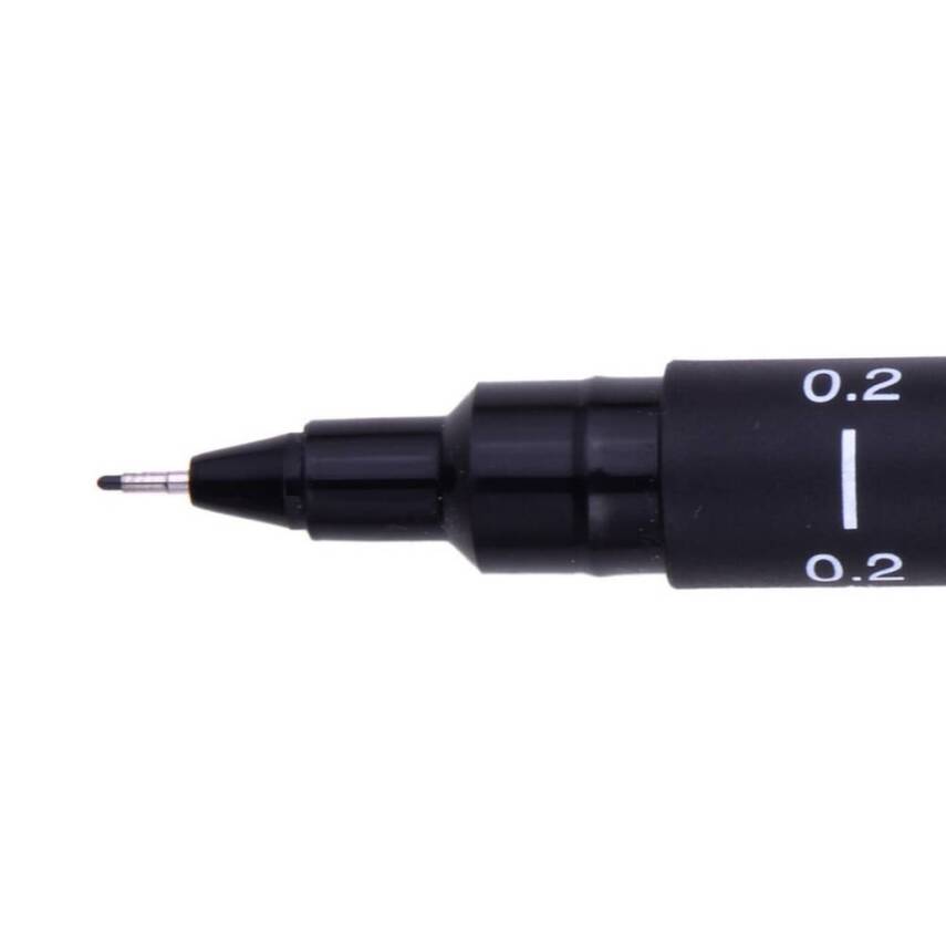 UNİ Pin 200 Teknik Çizim Kalem Seti, 5'li, Siyah, Dayanıklı Mürekkep - 5