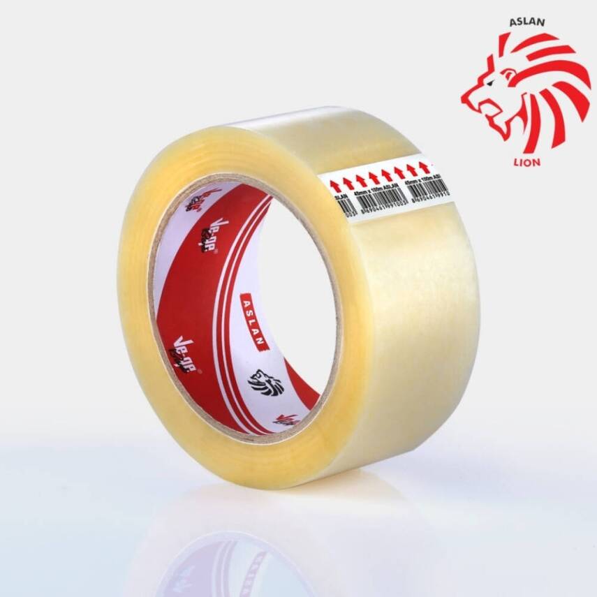 Ve-Ge Aslan Koli Bandı, 48 Adet, 45mm x 100m, Şeffaf, Hotmelt Yapışkan - 3