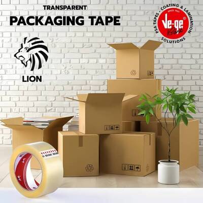 Ve-Ge Aslan Koli Bandı, 48 Adet, 45mm x 100m, Şeffaf, Hotmelt Yapışkan - 5