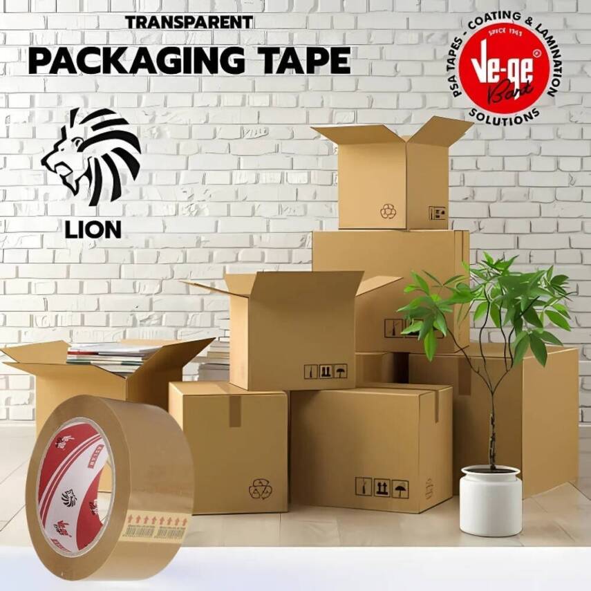 Ve-Ge Aslan Koli Bandı, 6 Adet, 45 mm x 100 m, Kahverengi, Hotmelt - 6