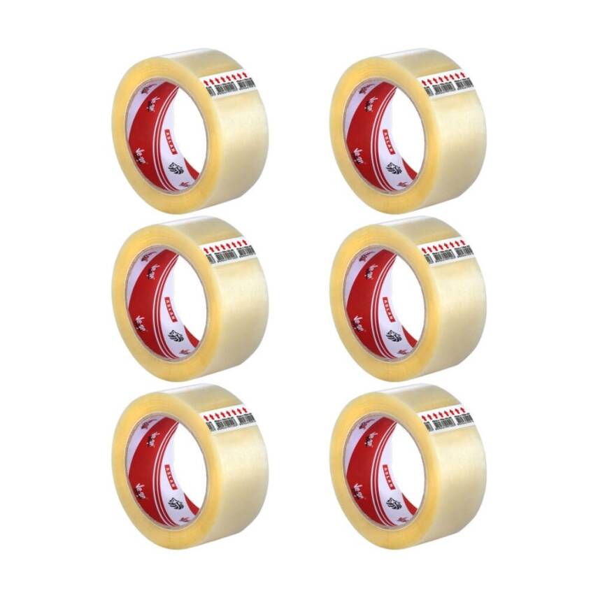 Ve-Ge Aslan Koli Bandı, 6 Adet, 45mm x 100m, Şeffaf, Hotmelt Yapışkan - 2