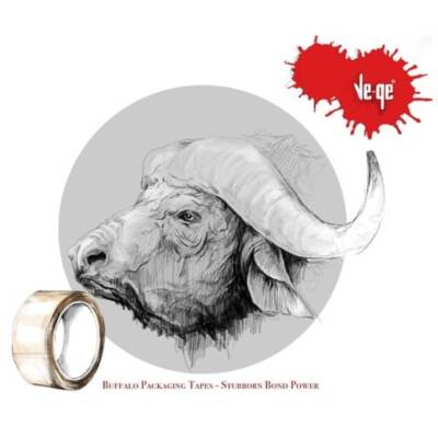 Ve-Ge Bufalo Koli Bandı, 45 mm x 100 m, Şeffaf,Su Bazlı Akrilik Tutkal - 6