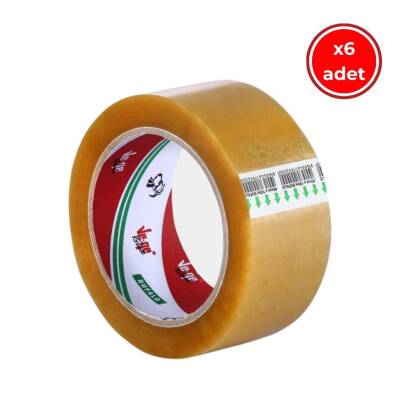 Ve-Ge Bufalo Koli Bandı, 6 Adet, 45mm x 100m, Şeffaf, Su Bazlı Tutkal - 1