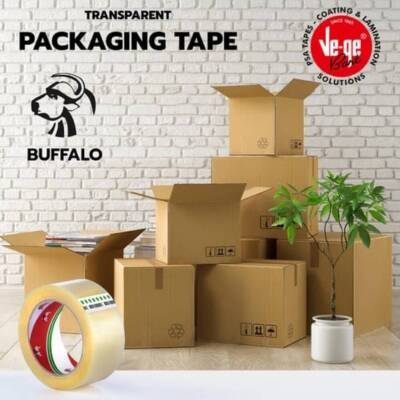 Ve-Ge Bufalo Koli Bandı, 6 Adet, 45mm x 100m, Şeffaf, Su Bazlı Tutkal - 7