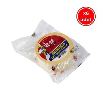 Ve-Ge Çift Taraflı Bant, 6 Adet, 48 mm x 25 m, İz Bırakmaz - Ve-Ge