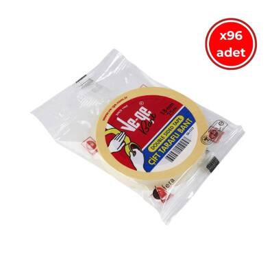 Ve-Ge Çift Taraflı Bant, 96 Adet, 18 mm x 25 m, İz Bırakmaz - 1