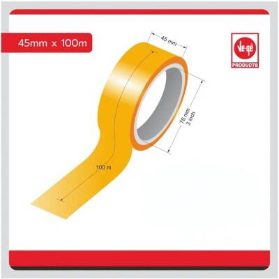 Ve-Ge Fil Koli Bandı, 48 Adet, 45 mm x 100 m, Şeffaf, Hotmelt Yapışkan - 5
