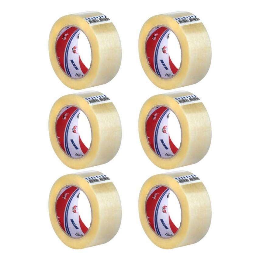 Ve-Ge Fil Koli Bandı, 6 Adet, 45 mm x 100 m, Şeffaf, Hotmelt Yapışkan - 2