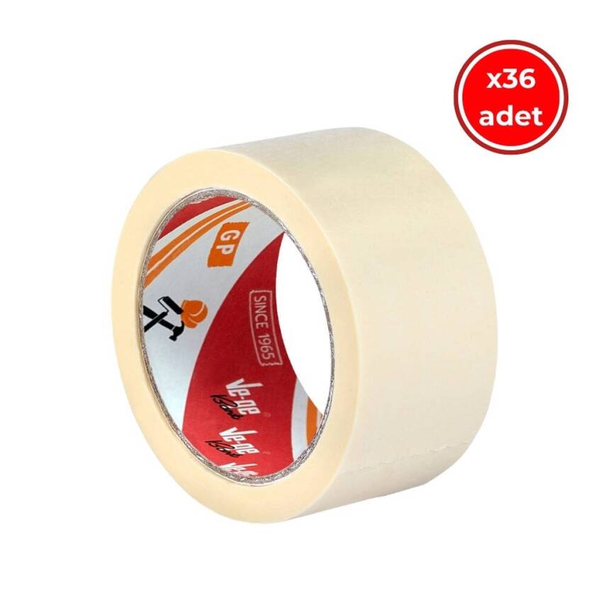 Ve-Ge GP Maskeleme Bandı, 36 Adet, 48 mm x 30 m, Bej, Krepe Kâğıt - 1