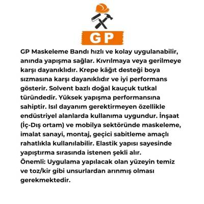 Ve-Ge GP Maskeleme Bandı, 48 Adet, 36 mm x 30 m, Bej, Krepe Kâğıt - 5