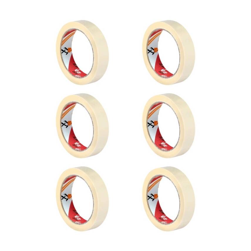 Ve-Ge GP Maskeleme Bandı, 6 Adet, 18 mm x 30 m, Bej, Krepe Kâğıt - 2