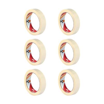 Ve-Ge GP Maskeleme Bandı, 6 Adet, 24 mm x 30 m, Bej, Krepe Kâğıt - 2
