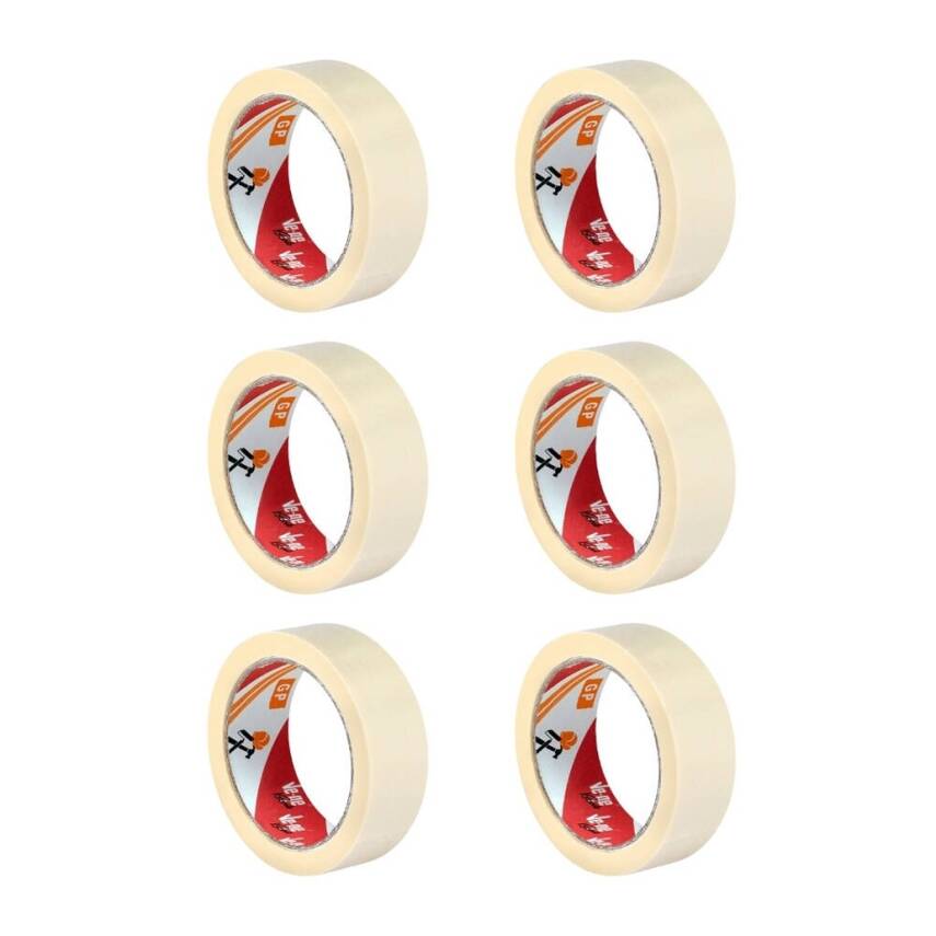Ve-Ge GP Maskeleme Bandı, 6 Adet, 36 mm x 30 m, Bej, Krepe Kâğıt - 2