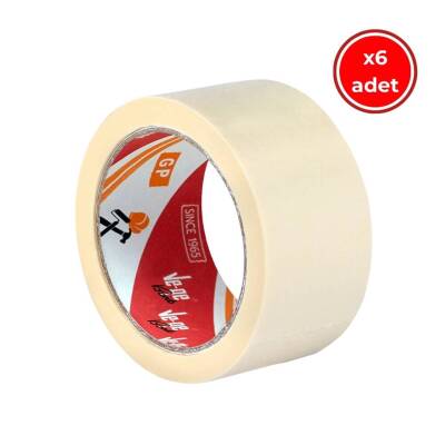 Ve-Ge GP Maskeleme Bandı, 6 Adet, 48 mm x 30 m, Bej, Krepe Kâğıt - Ve-Ge