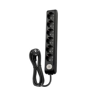 Viko Altılı Çoklu Priz, Anahtarlı, Uzatma Kablosu, 6lı, 3m, Siyah - 1
